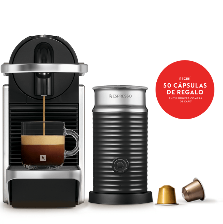 Cafetera Nespresso Pixie Silver con Aeroccino A3K
